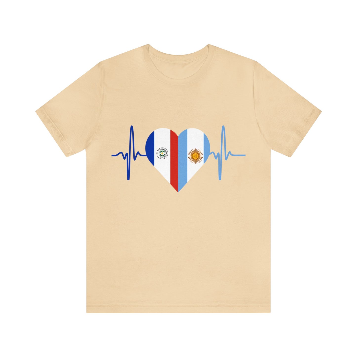 Paraguay & Argentina Unisex Short Sleeve Tee, Camisa Unisexo manga corta Paraguay y Argentina