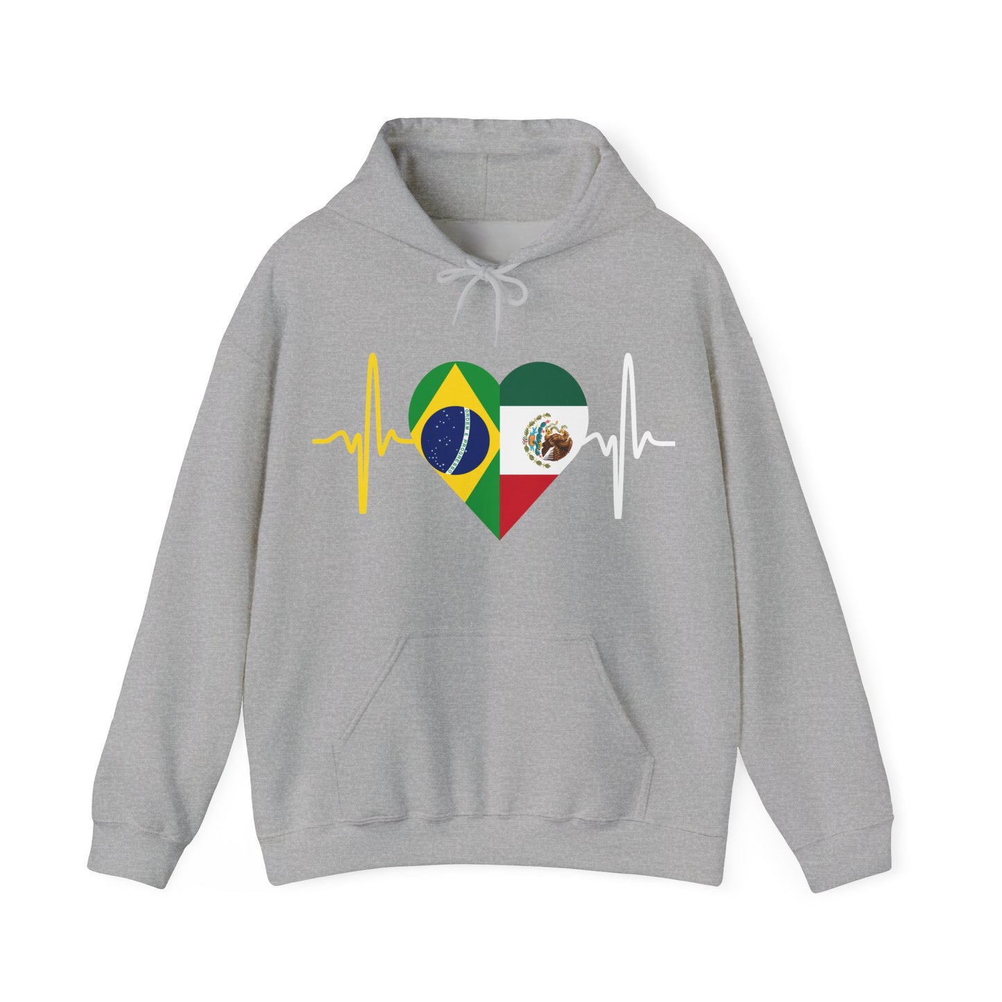 Mexico and Brazil Unisex Hooded Sweatshirt I Sudadera Unisexo México and Brazil