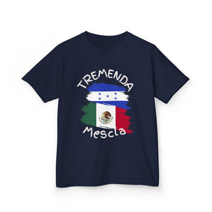 Tremenda Mescla I Honduras & Mexico Kid's Tee I Camiseta para Niños Honduras y Mexico I Cultura Puertorriqueña y Hondureña
