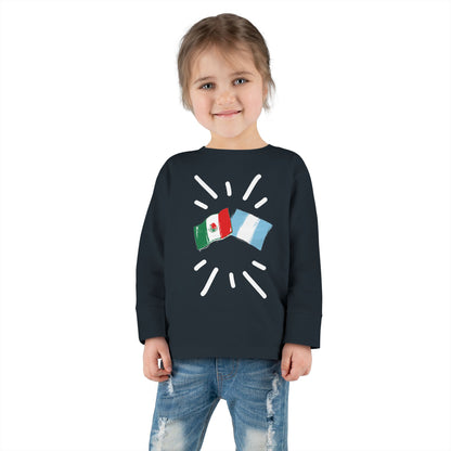 Guatemala and Mexico Long Sleeve Toddler Tee I Camiseta manga larga para Toddler Guatemala y México I Cultura Guatemalteco y Mexicanos