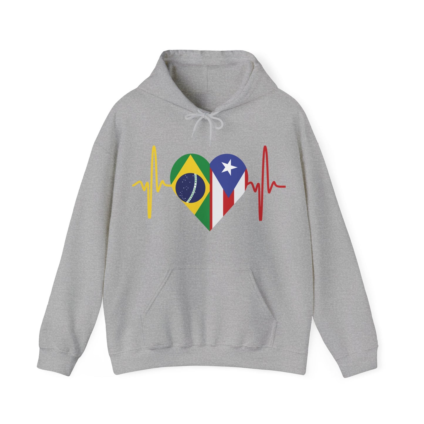 Brazil and Puerto Rico Unisex Hooded Sweatshirt I Sudadera Unisexo Brazil and Puerto Rico