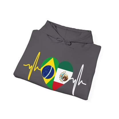 Mexico and Brazil Unisex Hooded Sweatshirt I Sudadera Unisexo México and Brazil
