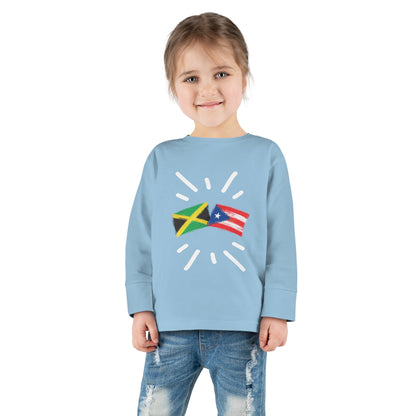Jamaica and Puerto Rico Long Sleeve Toddler Tee I Camiseta manga larga para Toddler Jamaica y Puerto Rico