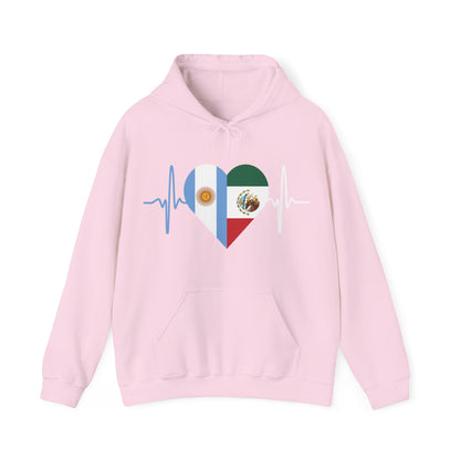 Mexico and Argentina Unisex Hooded Sweatshirt I Sudadera Unisexo México and Argentina