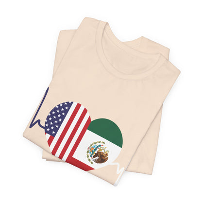 Mexico and United State Short Sleeve Tee I Camisa Unisexo manga corta México y Estados Unidos
