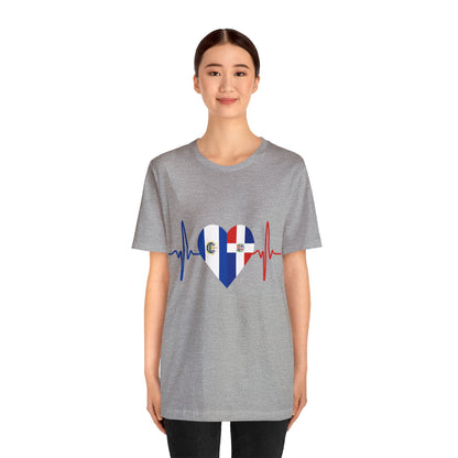 El Salvador & Dominican Republic Unisex Short Sleeve Tee I Camisa Unisexo manga corta El Salvador y República Dominicana