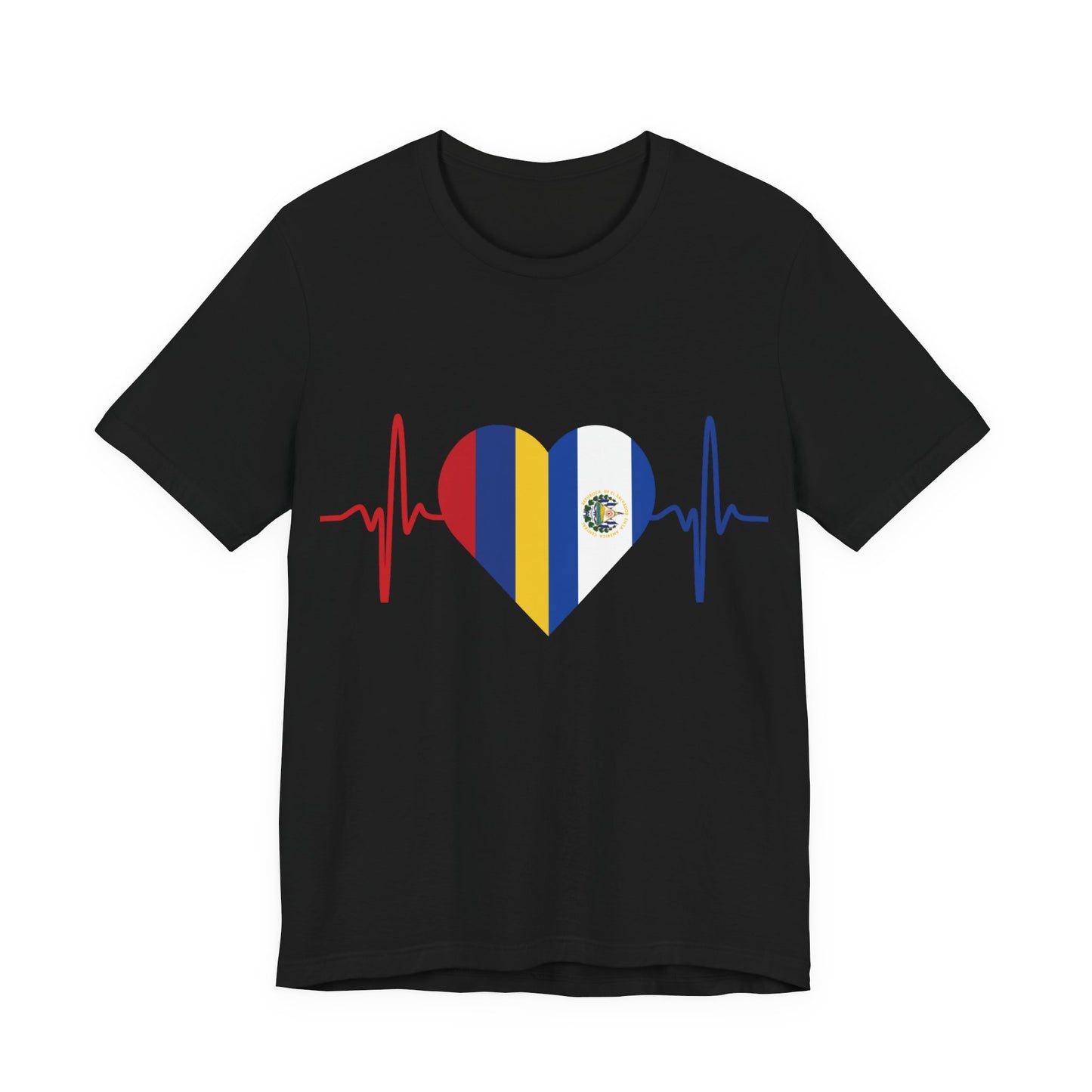 El Salvador & Colombia Unisex Short Sleeve Tee I Camisa Unisexo manga corta El Salvador y Colombia I Cultura Salvadoreña y Colombiana