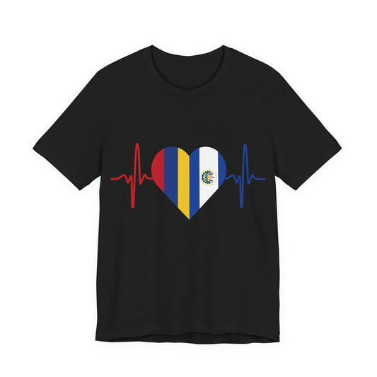 El Salvador & Colombia Unisex Short Sleeve Tee I Camisa Unisexo manga corta El Salvador y Colombia I Cultura Salvadoreña y Colombiana