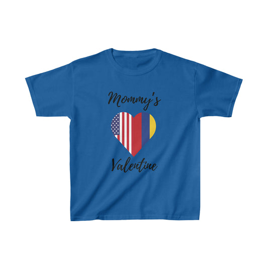 Kid's Mommy's Valentine United State and Colombia I Camiseta para Niños Estados Unidos y Colombia