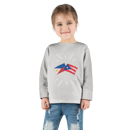 Philippines & Puerto Rico Long Sleeve Toddler Tee I Camiseta manga larga para Toddler