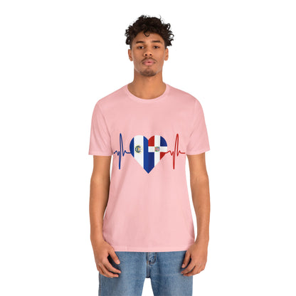 El Salvador & Dominican Republic Unisex Short Sleeve Tee I Camisa Unisexo manga corta El Salvador y República Dominicana