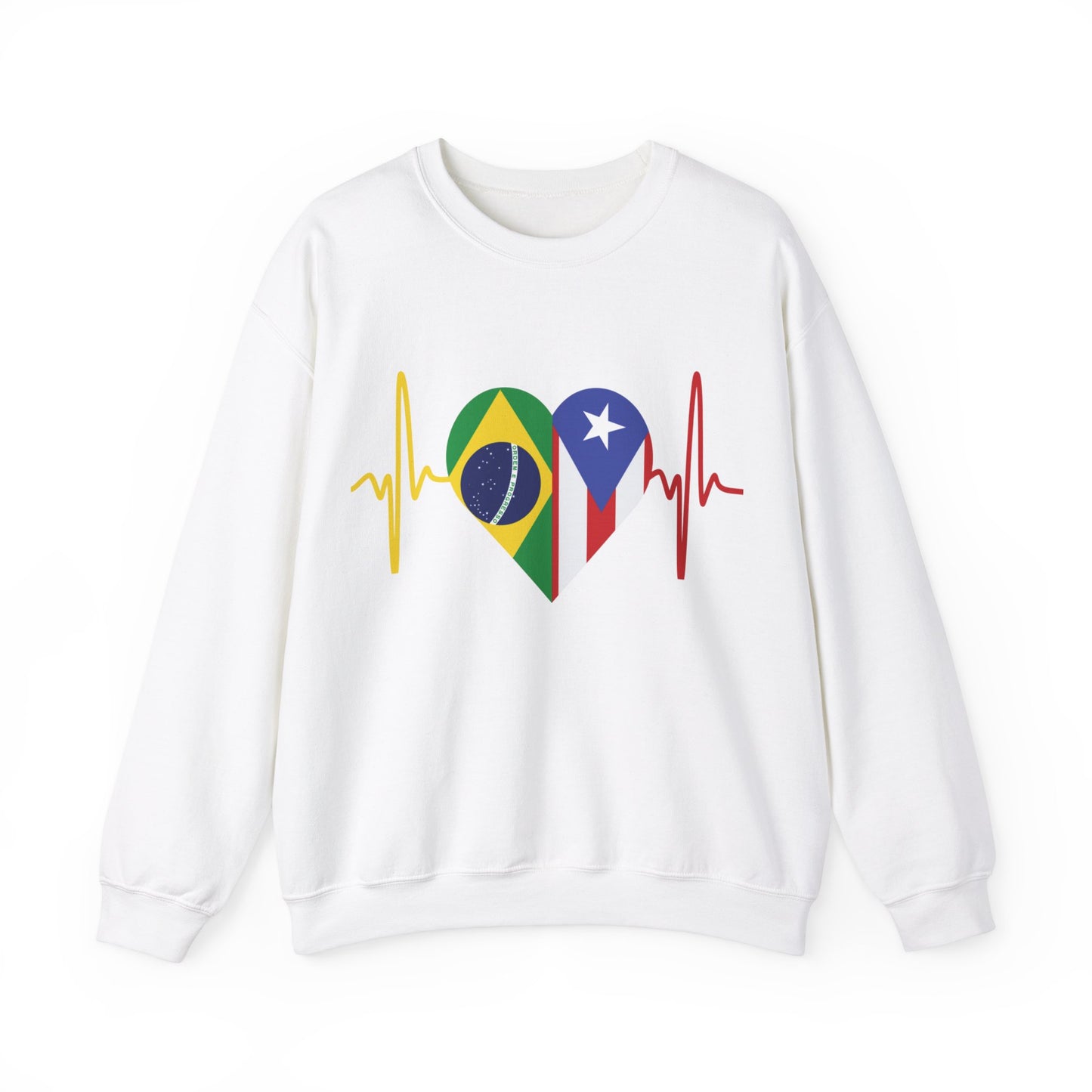 Brazil and Puerto Rico Unisex Crewneck Sweatshirt I Sudadera Brazil y Puerto Rico