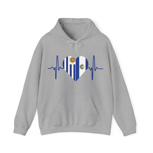 Uruguay & El Salvador Unisex Hooded Sweatshirt I Sudadera Unisexo Uruguay y El Salvador