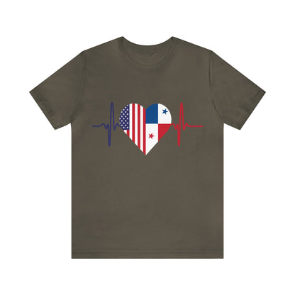 United State & Panama Unisex Short Sleeve Tee, Camisa Unisexo manga corta Estados Unidos y Panamá