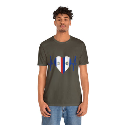 El Salvador & Paraguay Unisex Short Sleeve Tee I Camisa Unisexo manga corta El Salvador y Paraguay