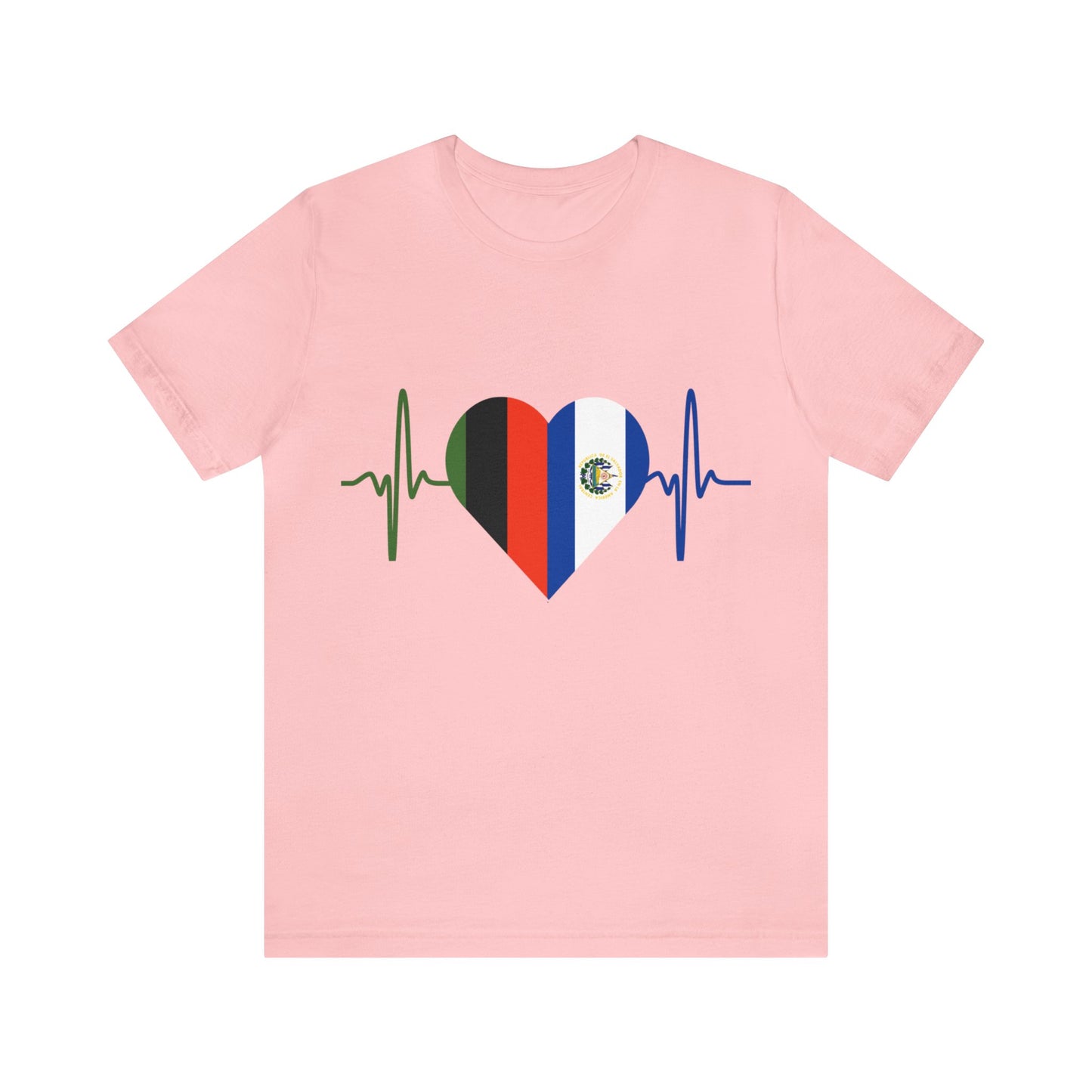 El Salvador & African American Unisex Short Sleeve Tee I Camisa Unisexo manga corta El Salvador y Afroamericano