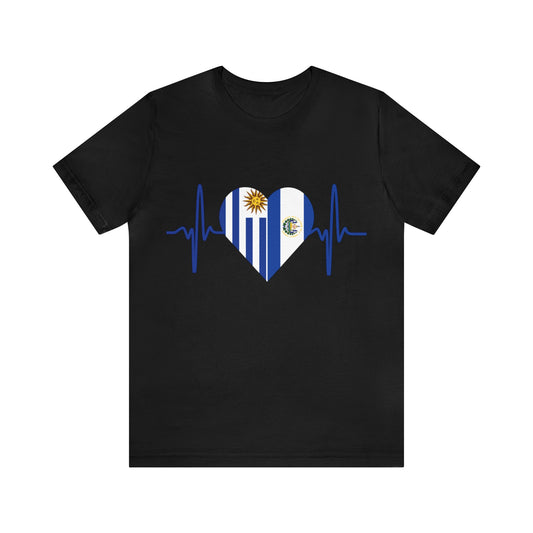 El Salvador & Uruguay Unisex Short Sleeve Tee I Camisa Unisexo manga corta El Salvador y Uruguay