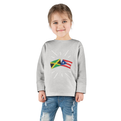 Jamaica and Puerto Rico Long Sleeve Toddler Tee I Camiseta manga larga para Toddler Jamaica y Puerto Rico