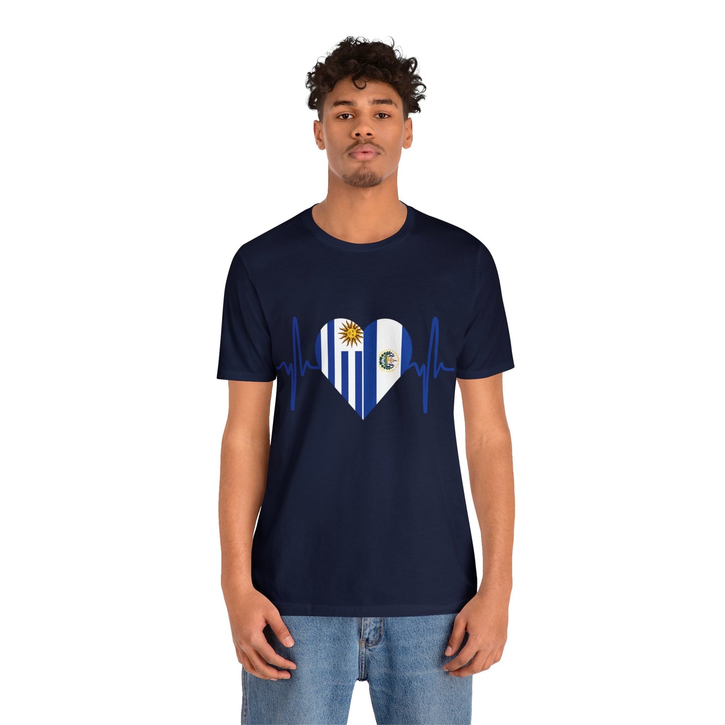 El Salvador & Uruguay Unisex Short Sleeve Tee I Camisa Unisexo manga corta El Salvador y Uruguay