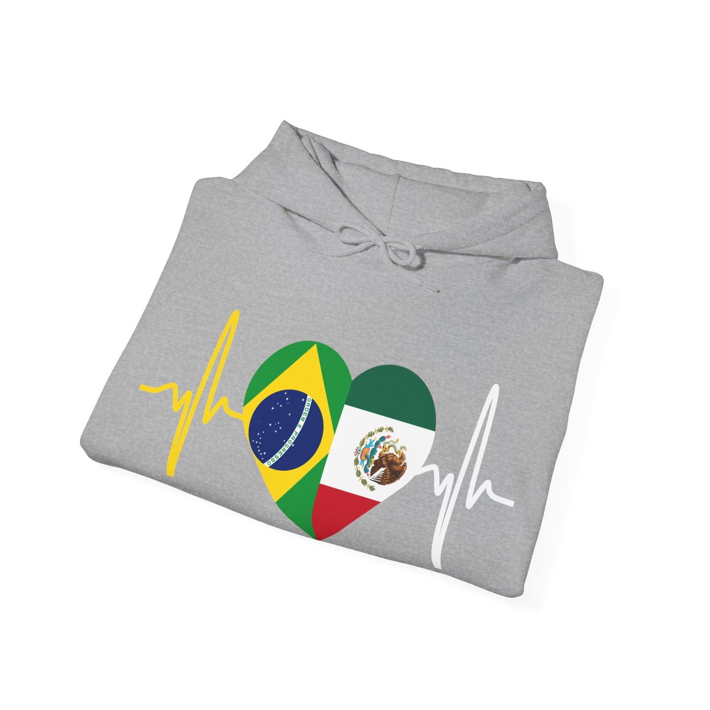 Mexico and Brazil Unisex Hooded Sweatshirt I Sudadera Unisexo México and Brazil