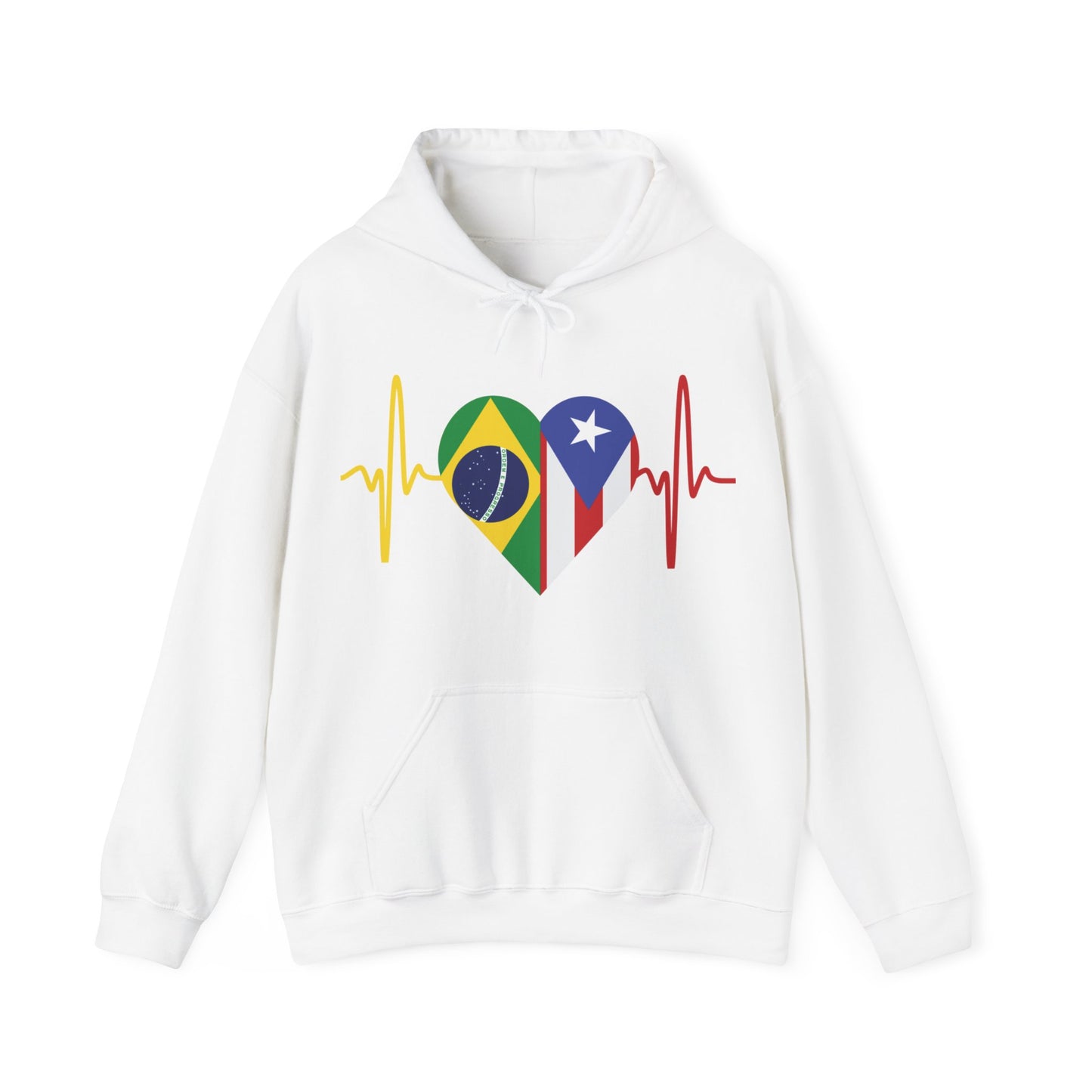 Brazil and Puerto Rico Unisex Hooded Sweatshirt I Sudadera Unisexo Brazil and Puerto Rico