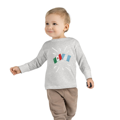 Guatemala and Mexico Long Sleeve Toddler Tee I Camiseta manga larga para Toddler Guatemala y México I Cultura Guatemalteco y Mexicanos