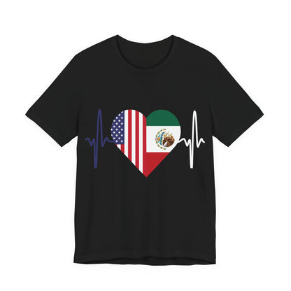 Mexico and United State Short Sleeve Tee I Camisa Unisexo manga corta México y Estados Unidos