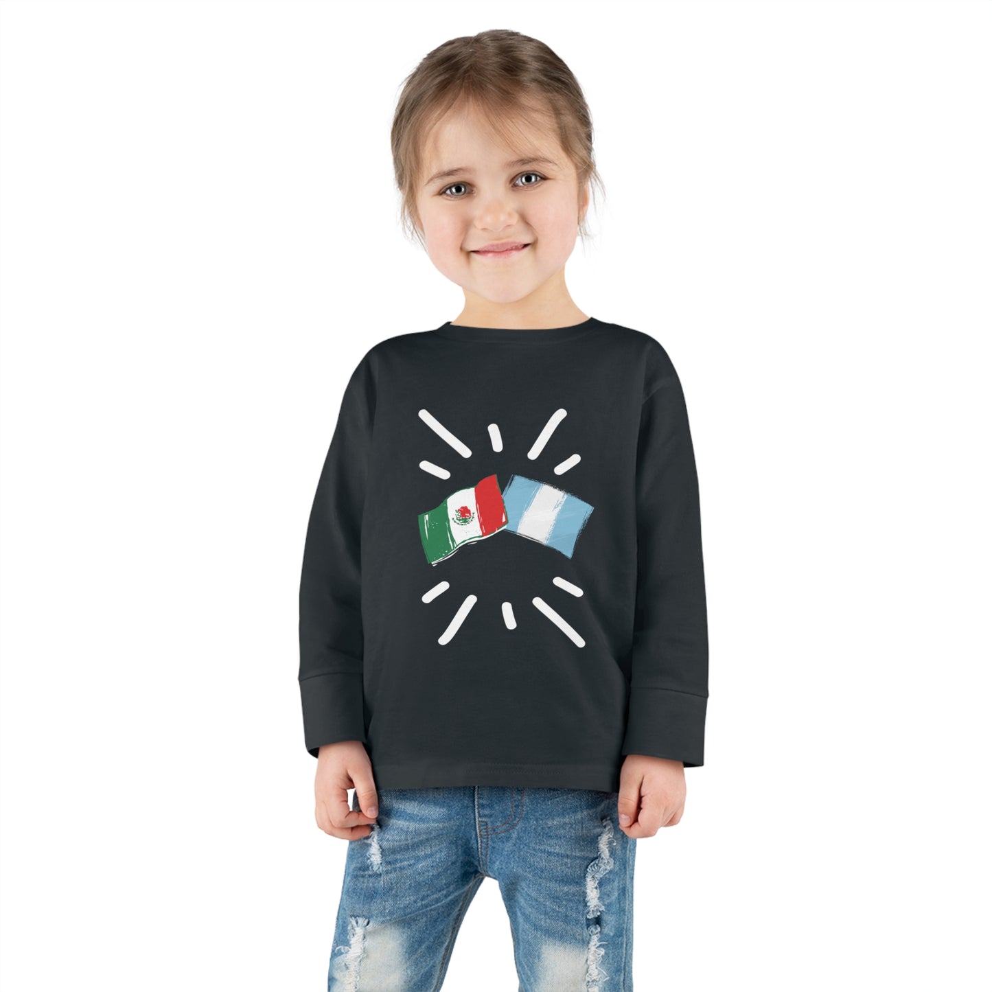 Guatemala and Mexico Long Sleeve Toddler Tee I Camiseta manga larga para Toddler Guatemala y México I Cultura Guatemalteco y Mexicanos