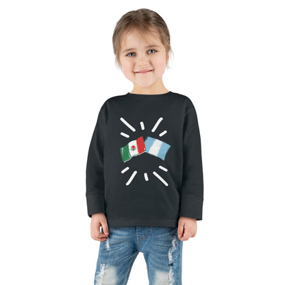 Guatemala and Mexico Long Sleeve Toddler Tee I Camiseta manga larga para Toddler Guatemala y México I Cultura Guatemalteco y Mexicanos
