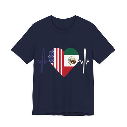 Mexico and United State Short Sleeve Tee I Camisa Unisexo manga corta México y Estados Unidos