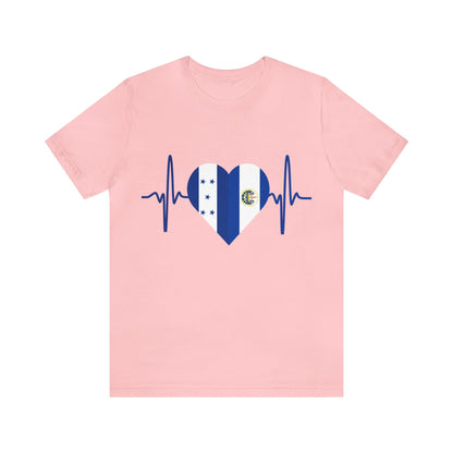 El Salvador & Honduras Unisex Short Sleeve Tee I Camisa Unisexo manga corta El Salvador y Honduras