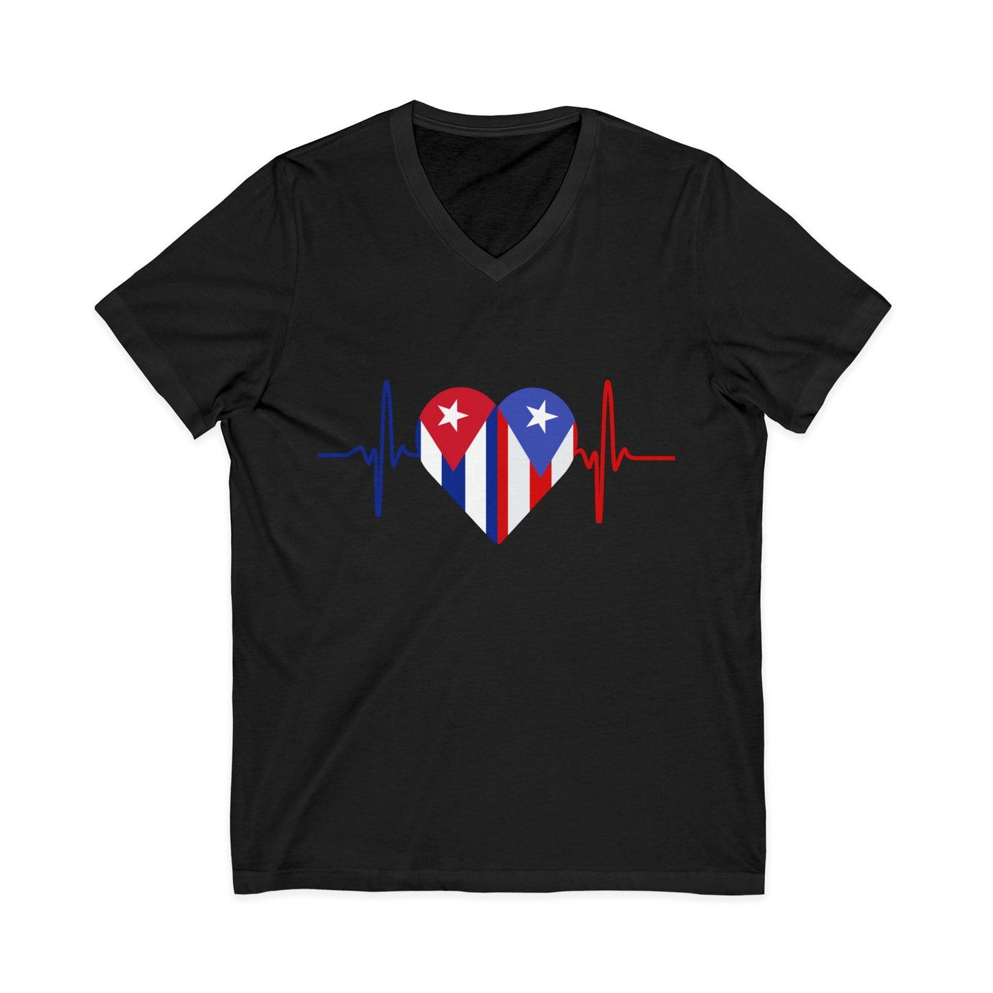 Puerto Rico and Cuba Short Sleeve V-Neck Tee