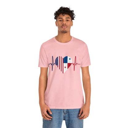 United State & Panama Unisex Short Sleeve Tee, Camisa Unisexo manga corta Estados Unidos y Panamá