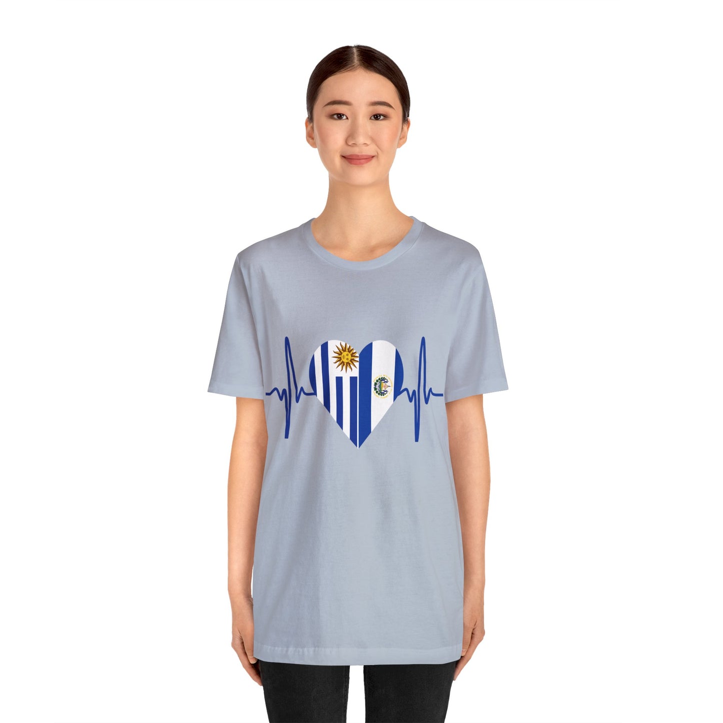 El Salvador & Uruguay Unisex Short Sleeve Tee I Camisa Unisexo manga corta El Salvador y Uruguay