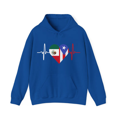 Puerto Rico & Mexican Unisex Hooded Sweatshirt I Sudadera Unisexo México y Puerto Rico