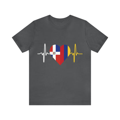 Colombia & Dominican Republic Unisex Short Sleeve Tee, Camisa Unisexo manga corta Colombia y República Dominicana