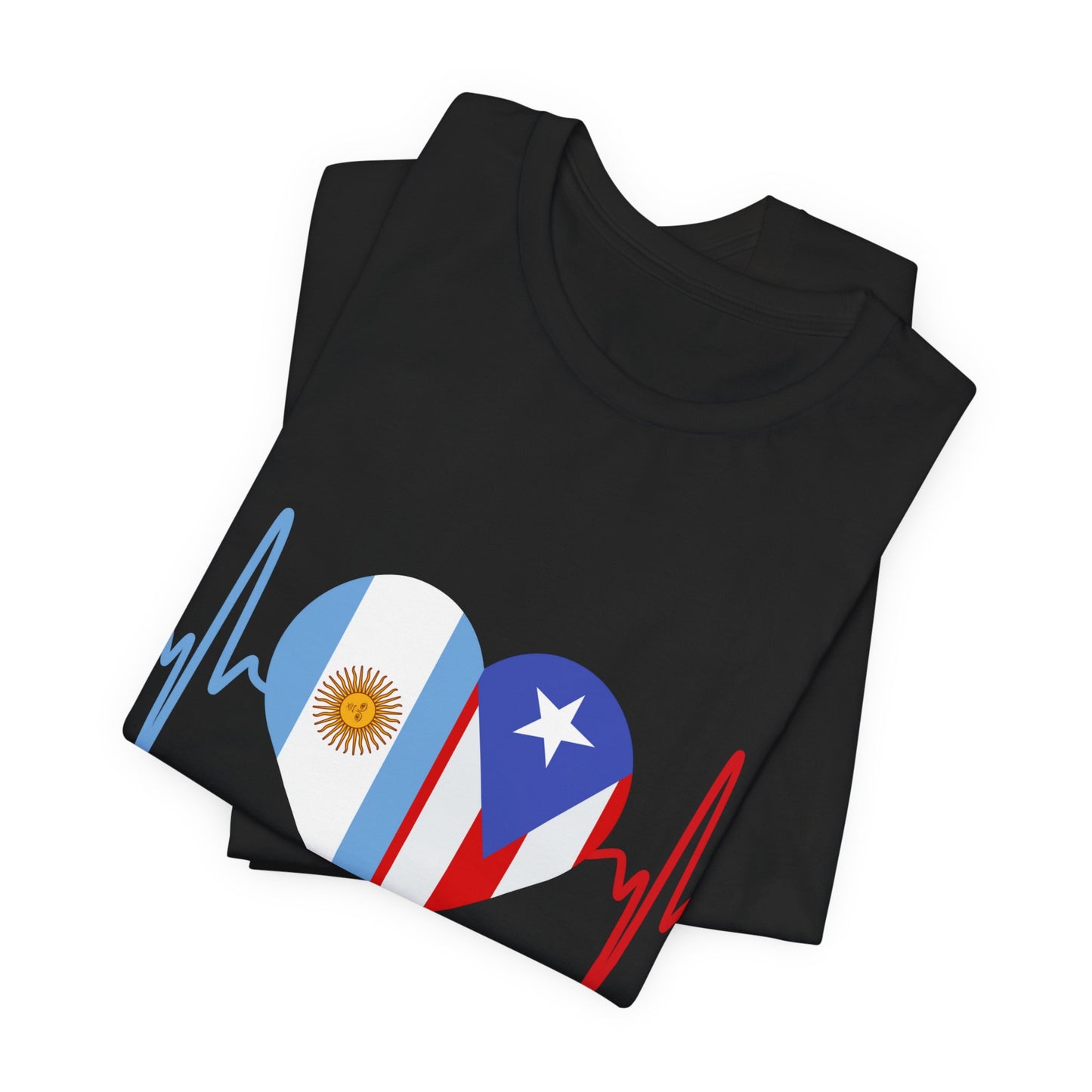 Argentina and Puerto Rico Short Sleeve Tee I Camisa Unisexo manga corta Argentina y Puerto Rico