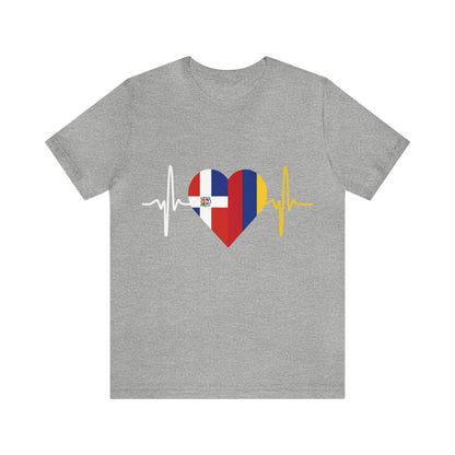Colombia & Dominican Republic Unisex Short Sleeve Tee, Camisa Unisexo manga corta Colombia y República Dominicana