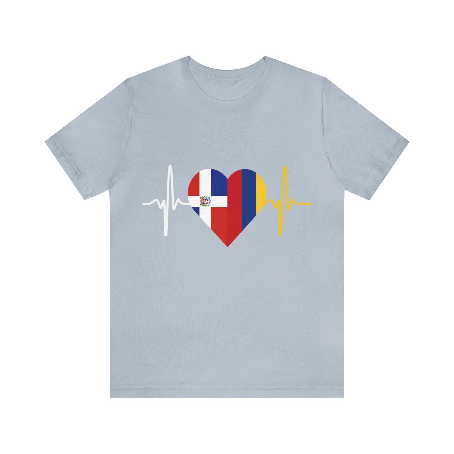Colombia & Dominican Republic Unisex Short Sleeve Tee, Camisa Unisexo manga corta Colombia y República Dominicana