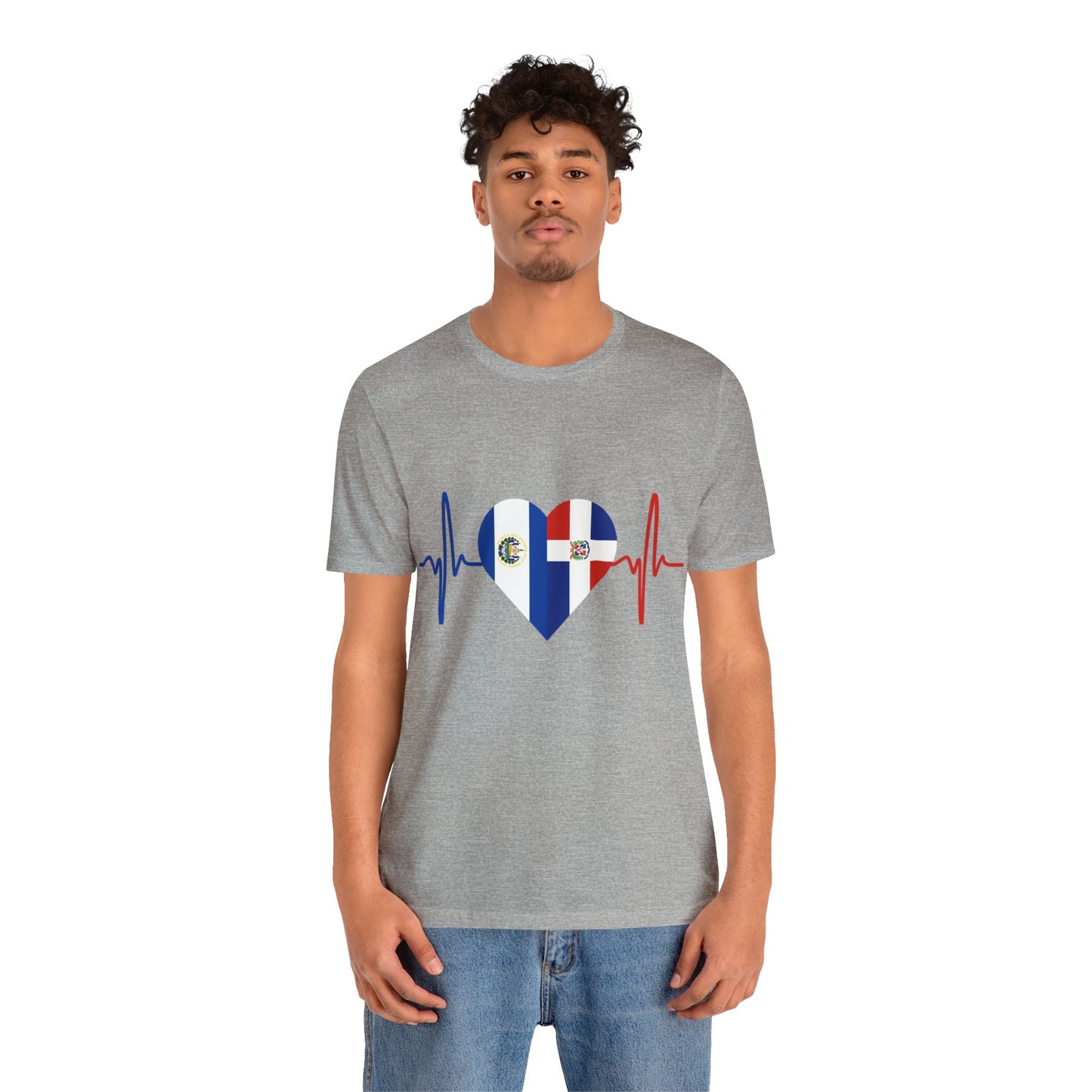 El Salvador & Dominican Republic Unisex Short Sleeve Tee I Camisa Unisexo manga corta El Salvador y República Dominicana
