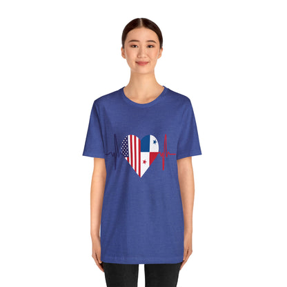 United State & Panama Unisex Short Sleeve Tee, Camisa Unisexo manga corta Estados Unidos y Panamá