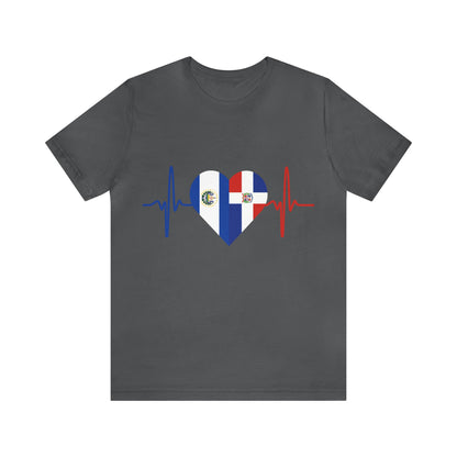 El Salvador & Dominican Republic Unisex Short Sleeve Tee I Camisa Unisexo manga corta El Salvador y República Dominicana