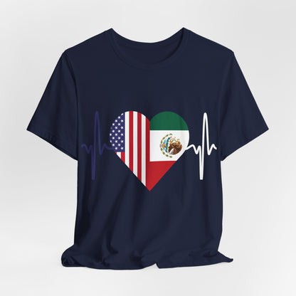 Mexico and United State Short Sleeve Tee I Camisa Unisexo manga corta México y Estados Unidos
