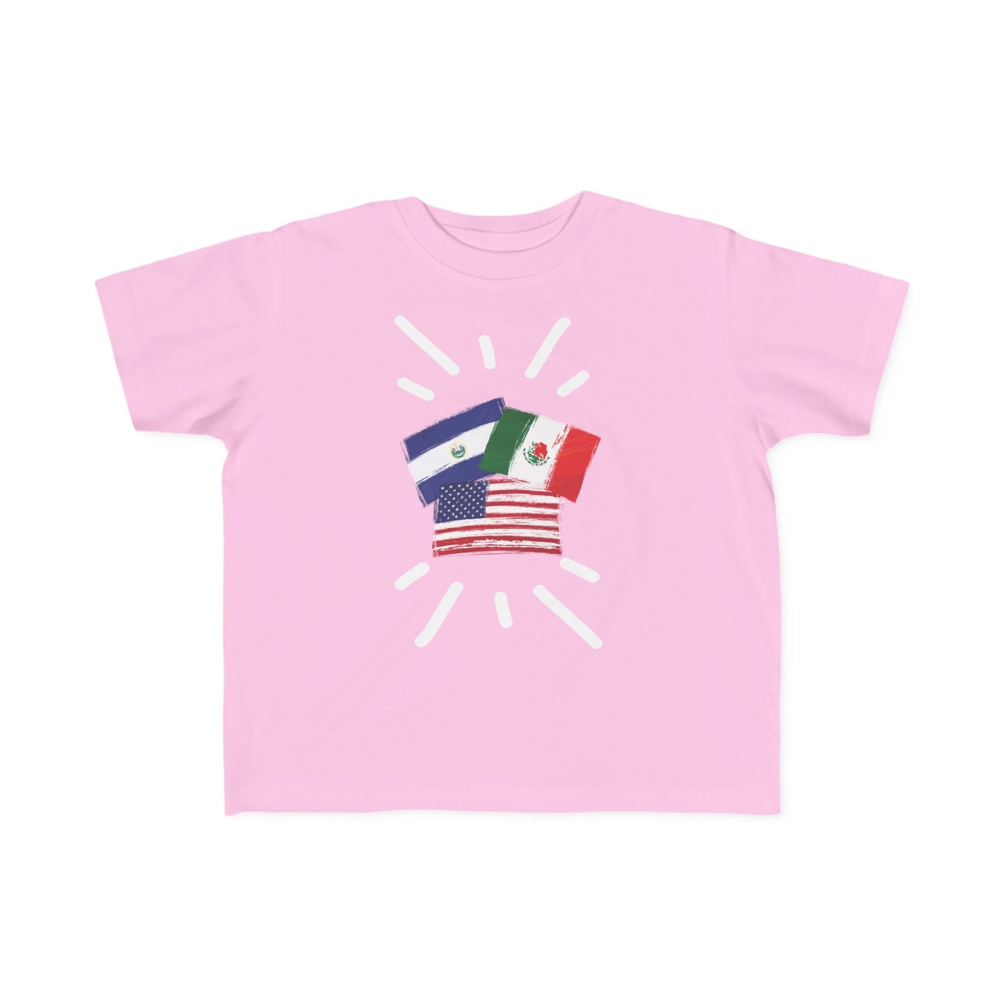 México, El Salvador and United State Toddler's Tee I Camiseta manga corta para Toddler México, El Salvador  y Estados Unidos