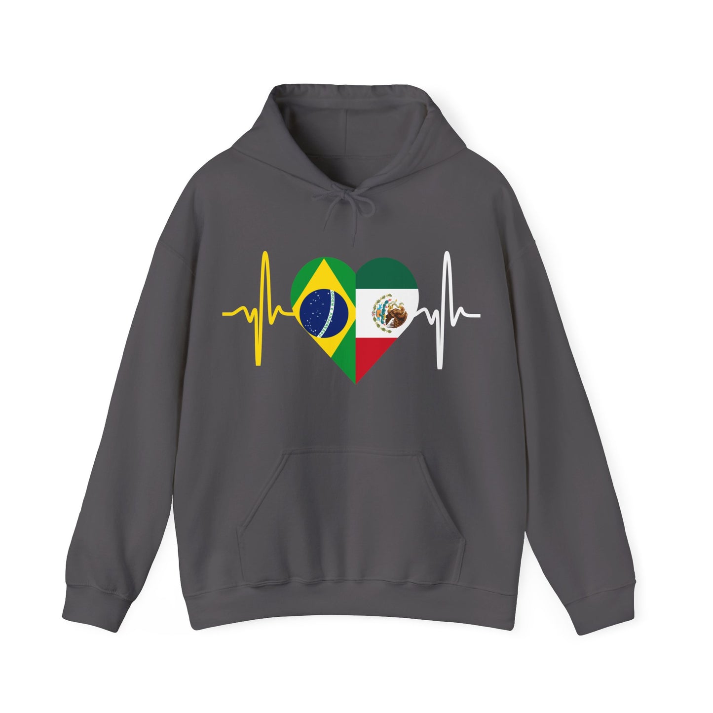 Mexico and Brazil Unisex Hooded Sweatshirt I Sudadera Unisexo México and Brazil
