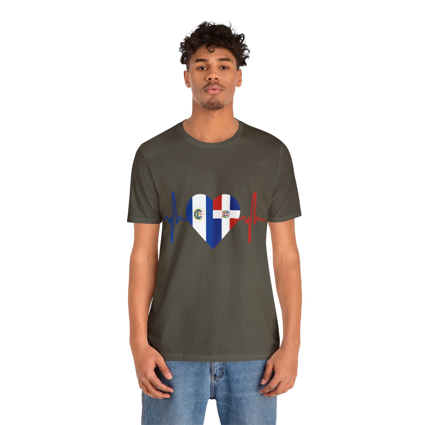 El Salvador & Dominican Republic Unisex Short Sleeve Tee I Camisa Unisexo manga corta El Salvador y República Dominicana