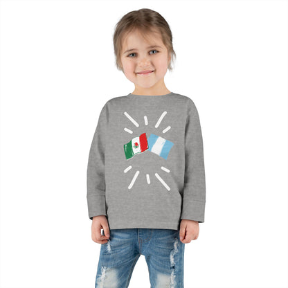 Guatemala and Mexico Long Sleeve Toddler Tee I Camiseta manga larga para Toddler Guatemala y México I Cultura Guatemalteco y Mexicanos