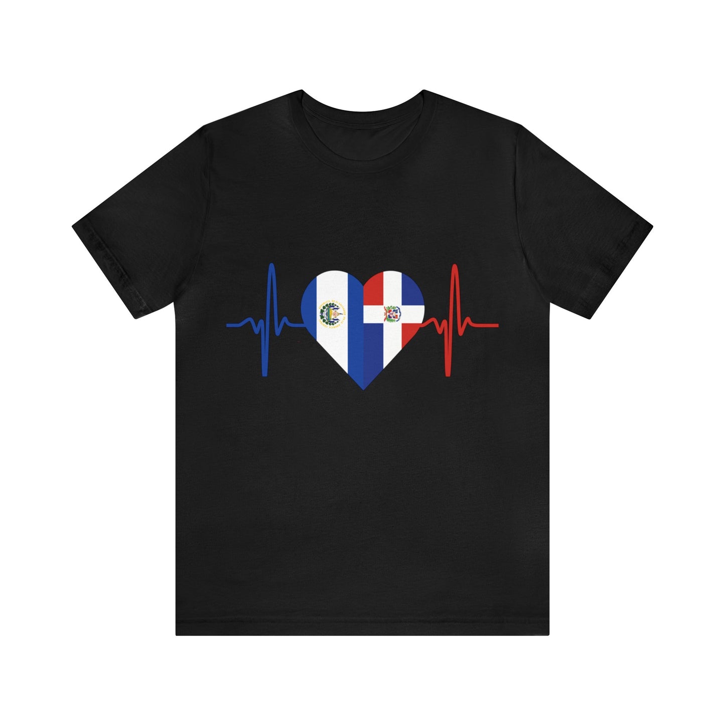 El Salvador & Dominican Republic Unisex Short Sleeve Tee I Camisa Unisexo manga corta El Salvador y República Dominicana