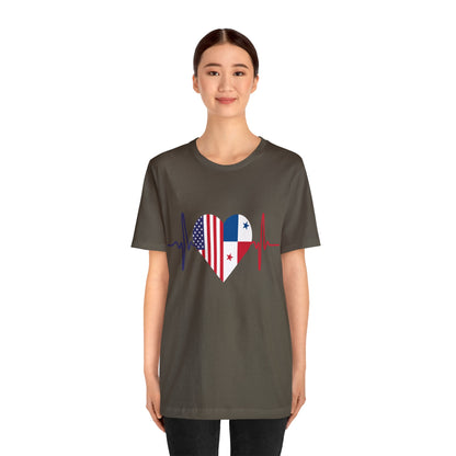 United State & Panama Unisex Short Sleeve Tee, Camisa Unisexo manga corta Estados Unidos y Panamá