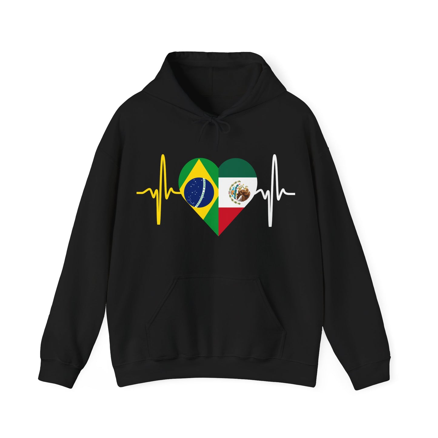 Mexico and Brazil Unisex Hooded Sweatshirt I Sudadera Unisexo México and Brazil